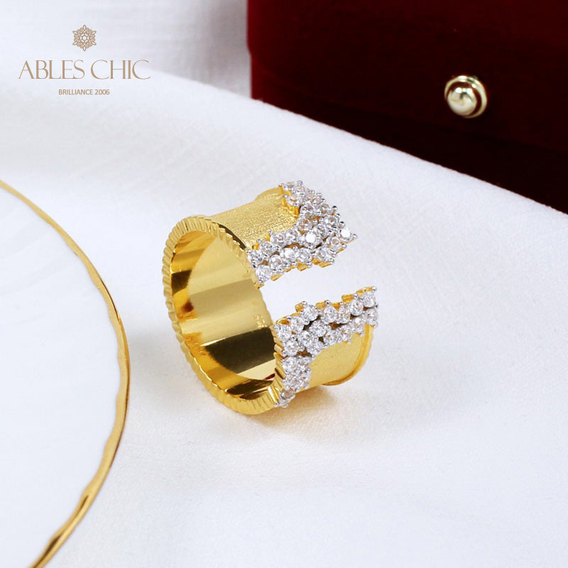 Bague florale embellissement CZ 5572