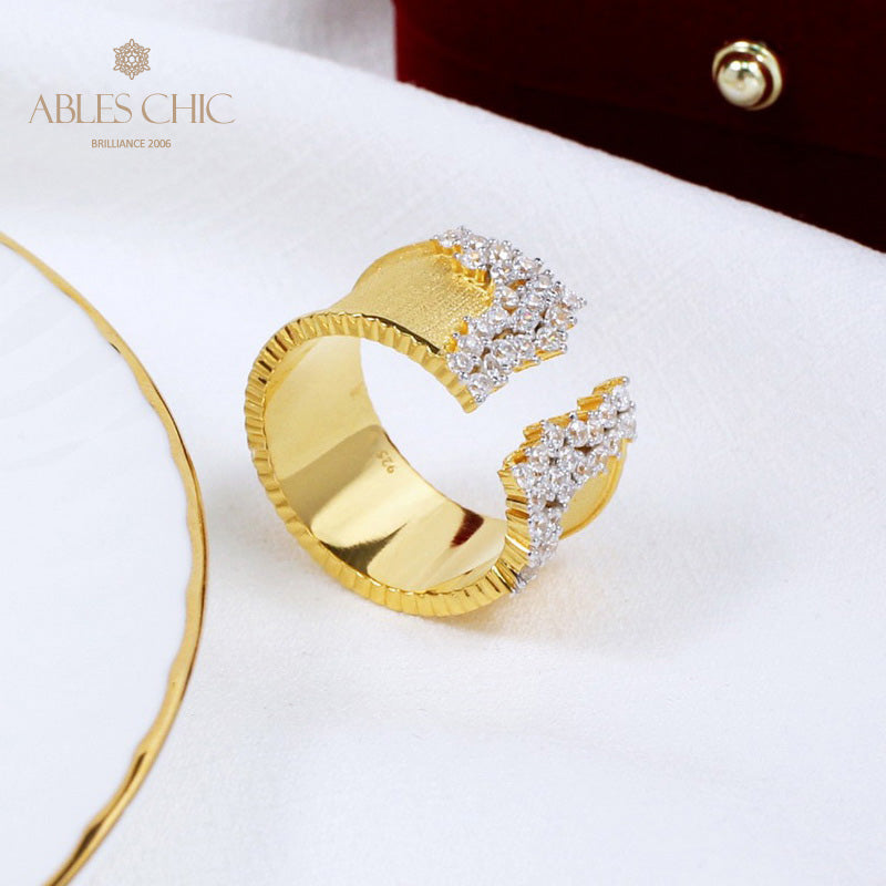 Bague florale embellissement CZ 5572