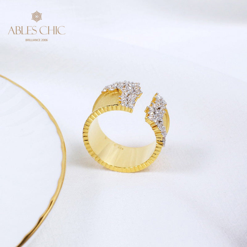 Bague florale embellissement CZ 5572