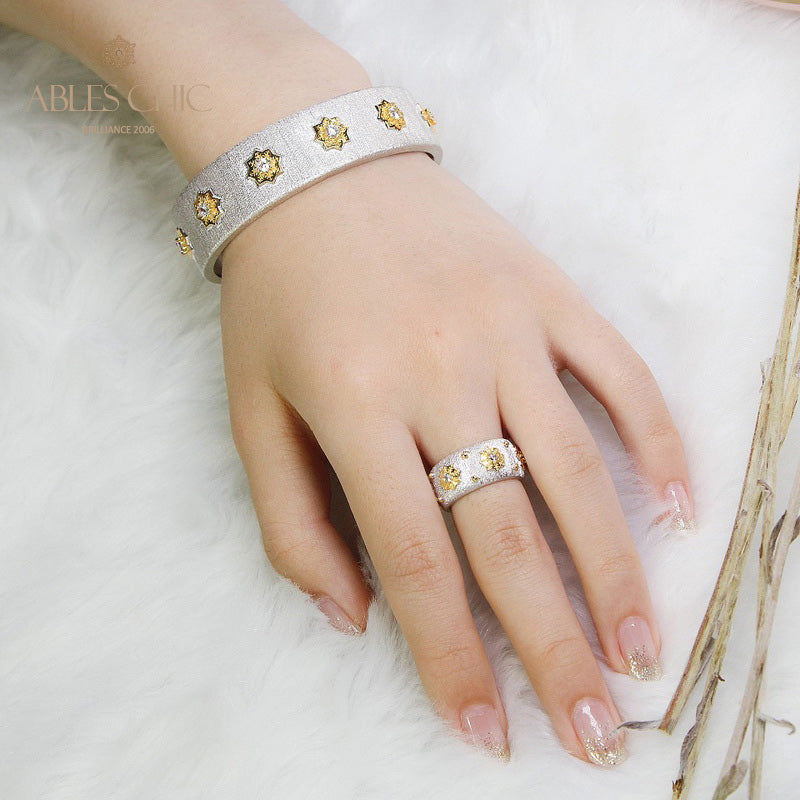 Bague Soyeuse Fleurs Étoilées 5025