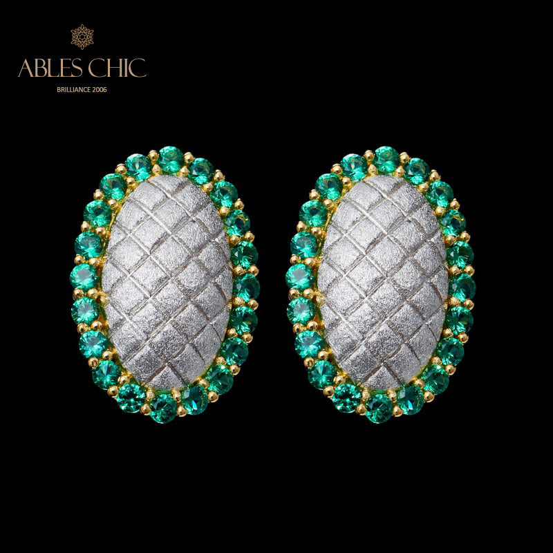 Boucles d'oreilles halo ovale soyeux 5832