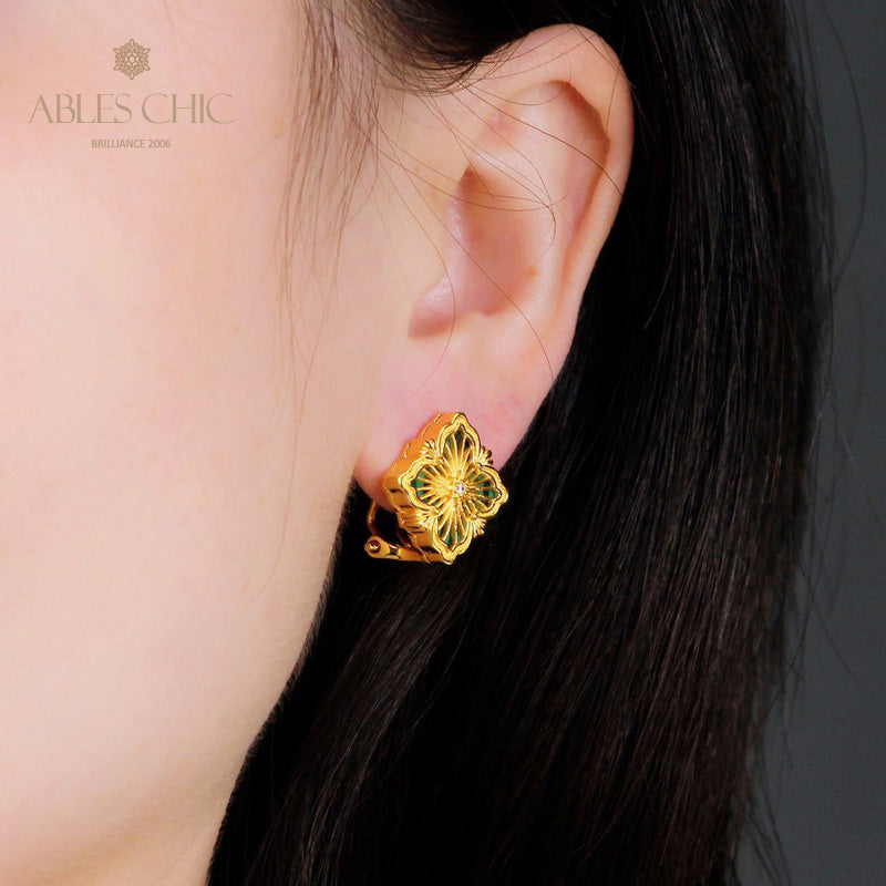 Boucles d'oreilles Fretworks Agate Trèfle 5406