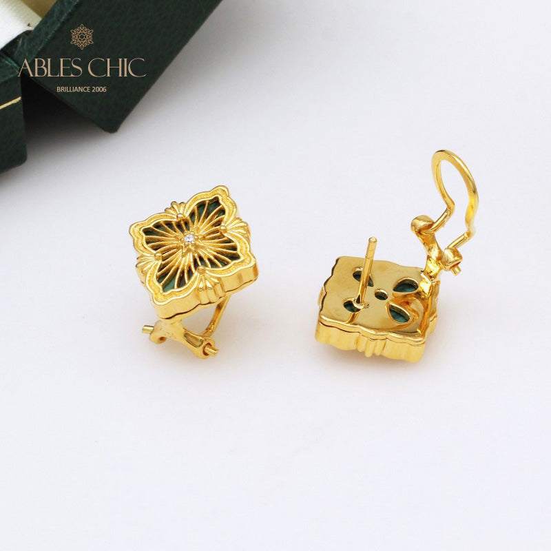 Boucles d'oreilles Fretworks Agate Trèfle 5406