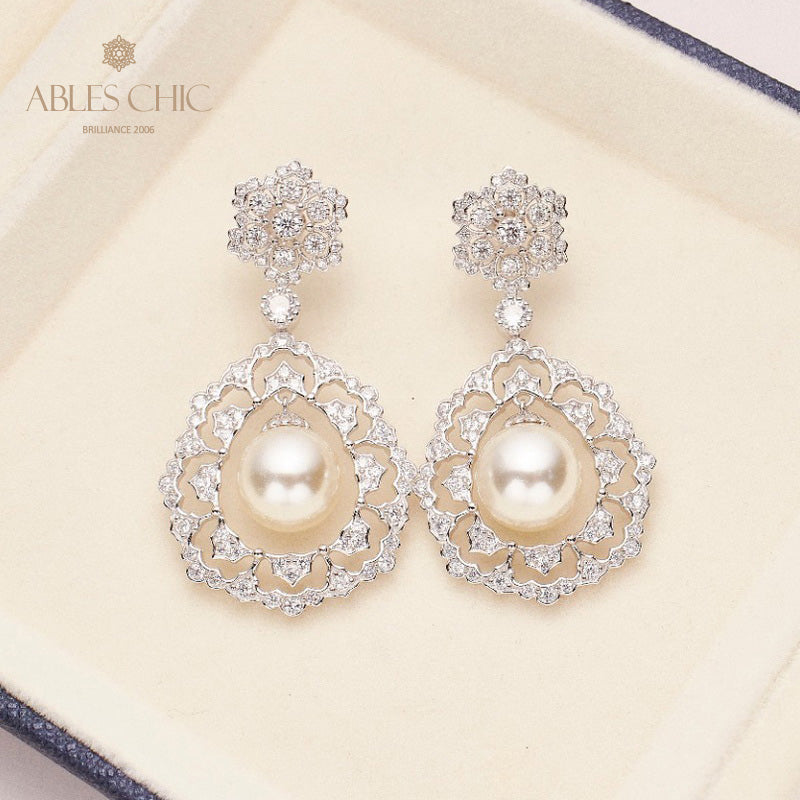 Boucles d'oreilles en filigrane de pétales de rose 6276