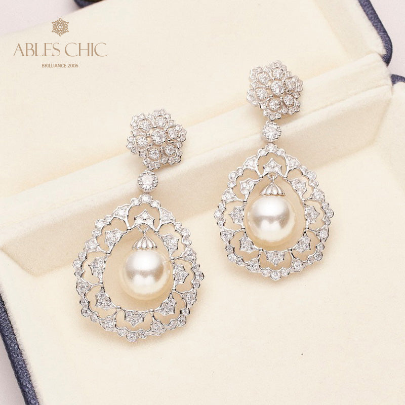 Boucles d'oreilles en filigrane de pétales de rose 6276