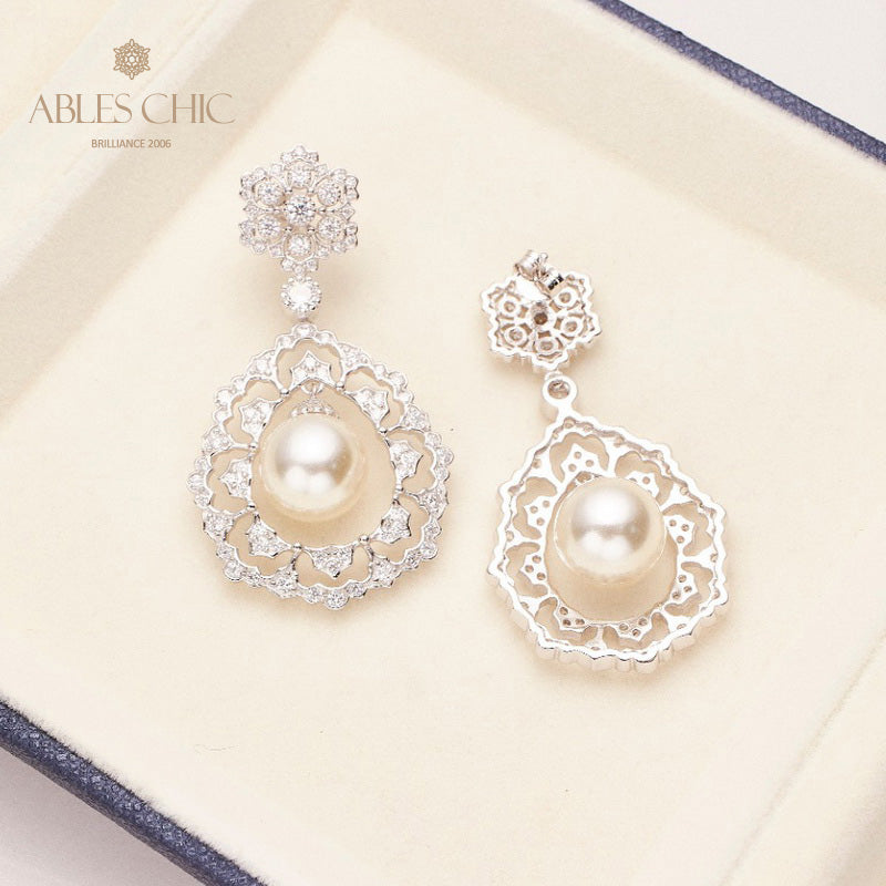 Boucles d'oreilles en filigrane de pétales de rose 6276