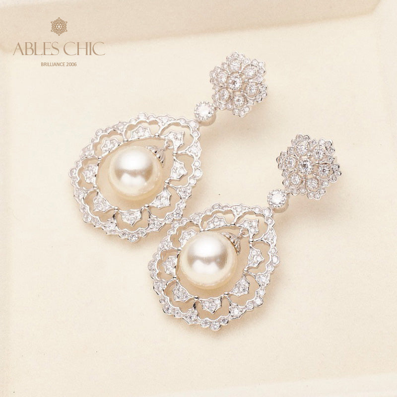 Boucles d'oreilles en filigrane de pétales de rose 6276
