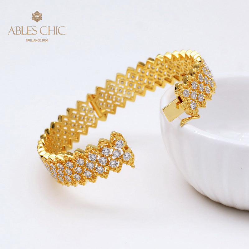 Bracelet Dentelle Filigrane Zircons 5008