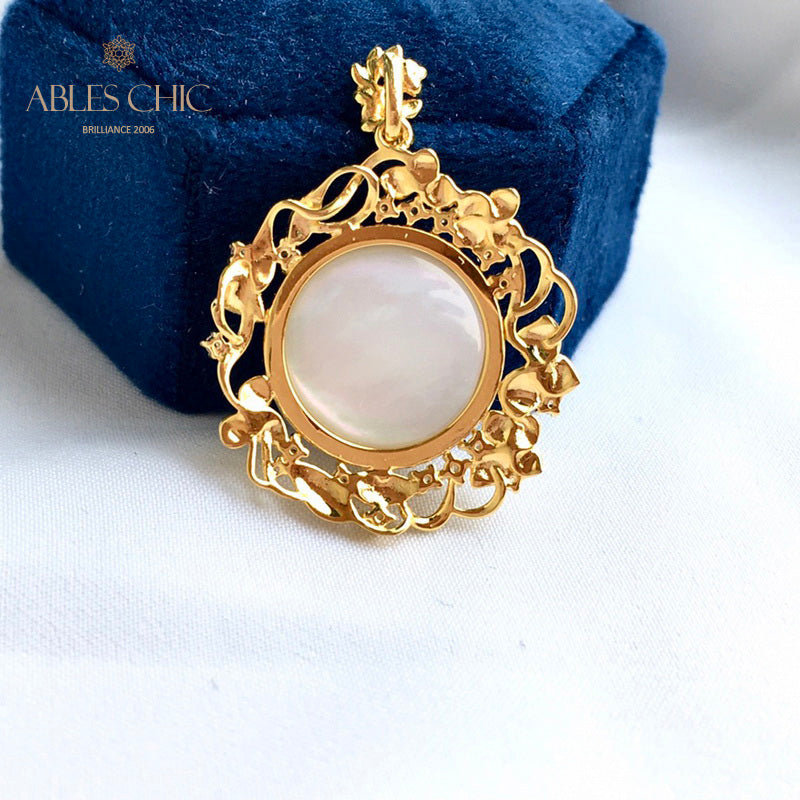Pendentif halo guirlande de perles Mabe 5819