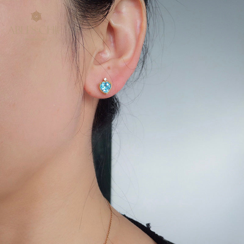 Boucles d'oreilles coeur topaze naturelle 5988