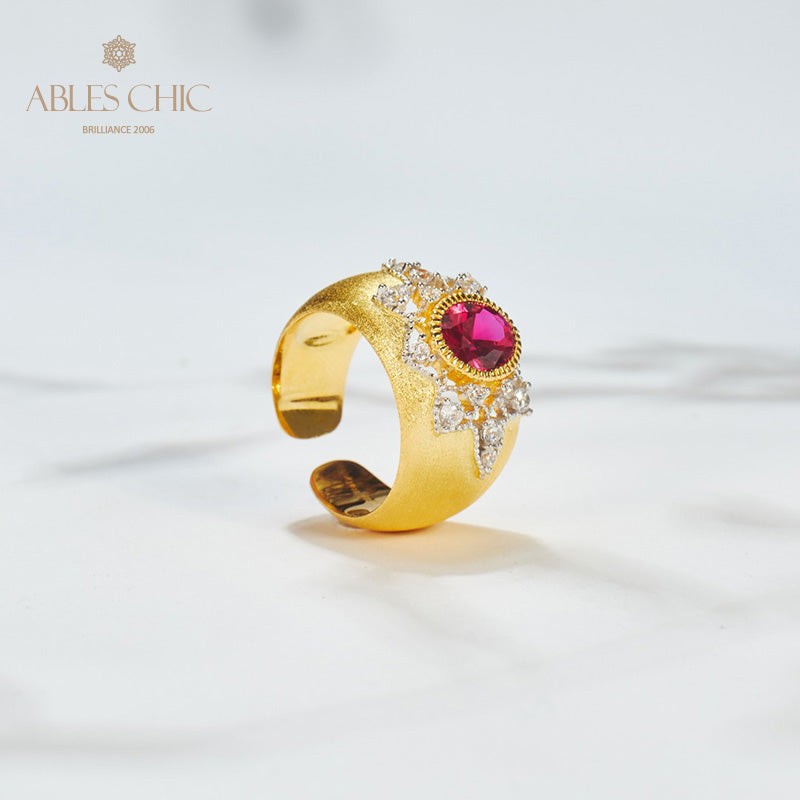 Bague Soyeuse Fleur de Saphir 6065