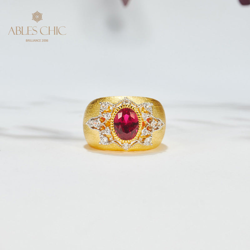 Bague Soyeuse Fleur de Saphir 6065