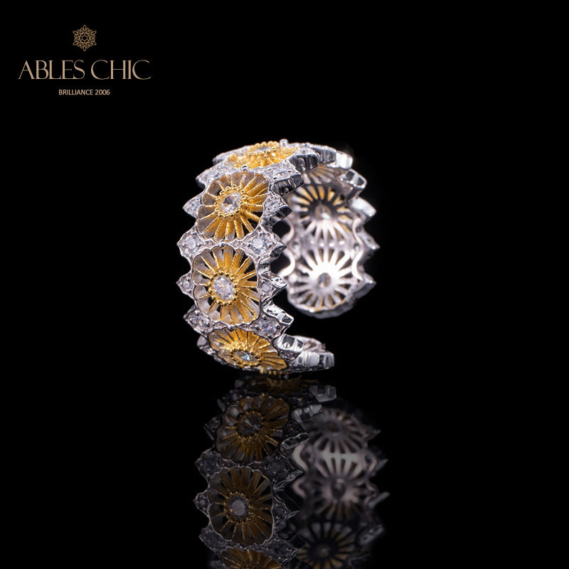 Anneau ouvert floral guirlande aérée 6047