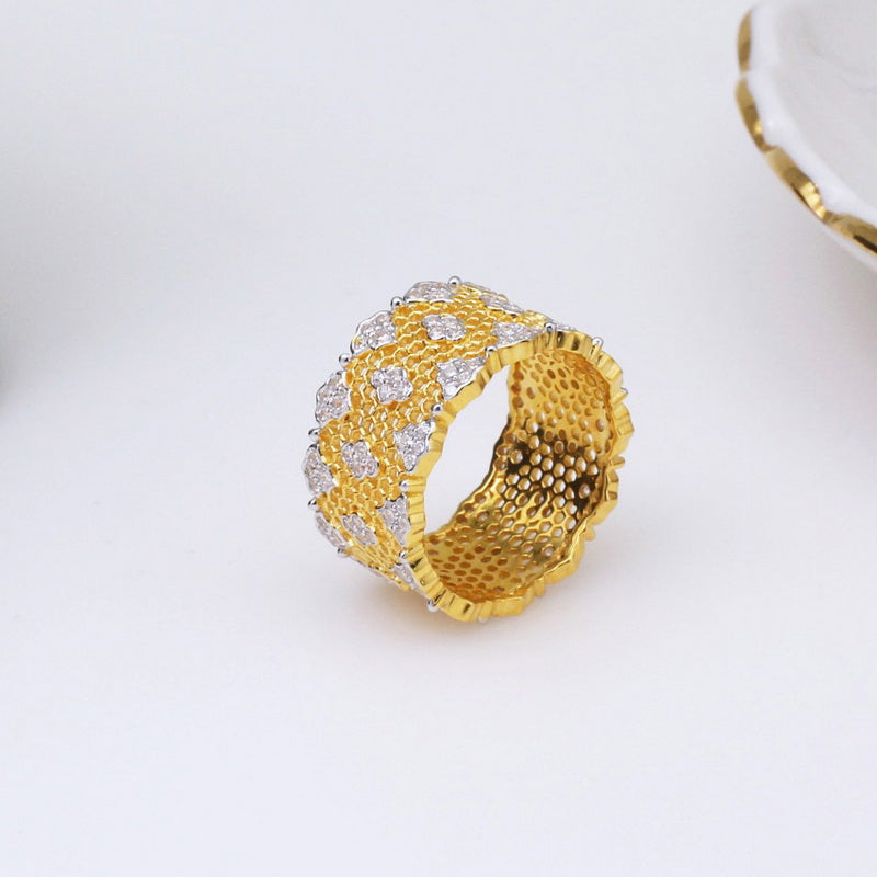 Bague florale en nid d'abeille en dentelle 5018