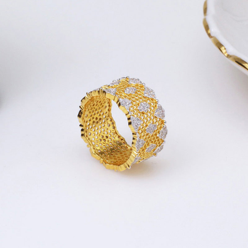 Bague florale en nid d'abeille en dentelle 5018