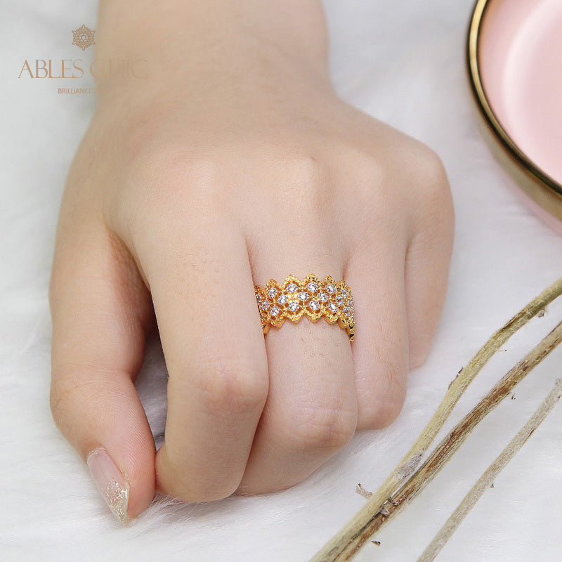 Bague Pierre Multi-Rangs Dentelle 5009