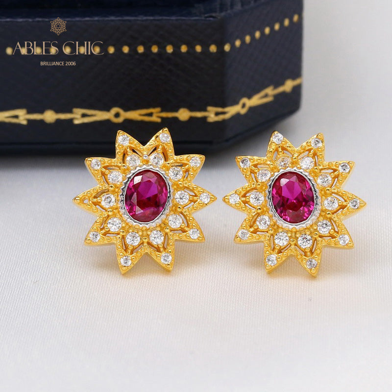 Boucles d'oreilles étoiles florales 5627