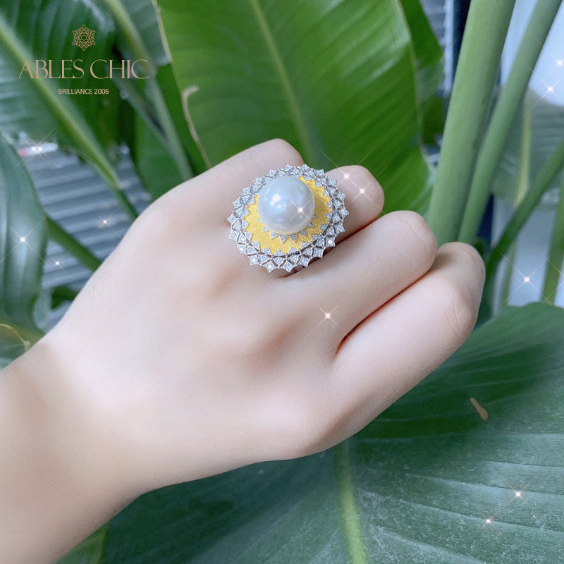 Bague ajourée en perles de coquillage 5732