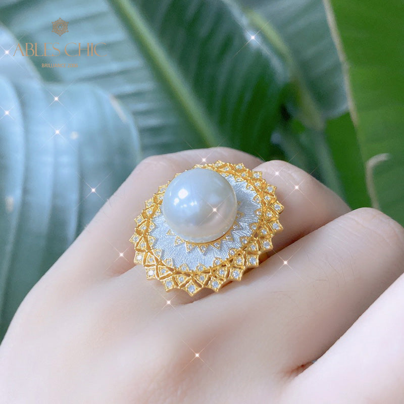 Bague ajourée en perles de coquillage 5732