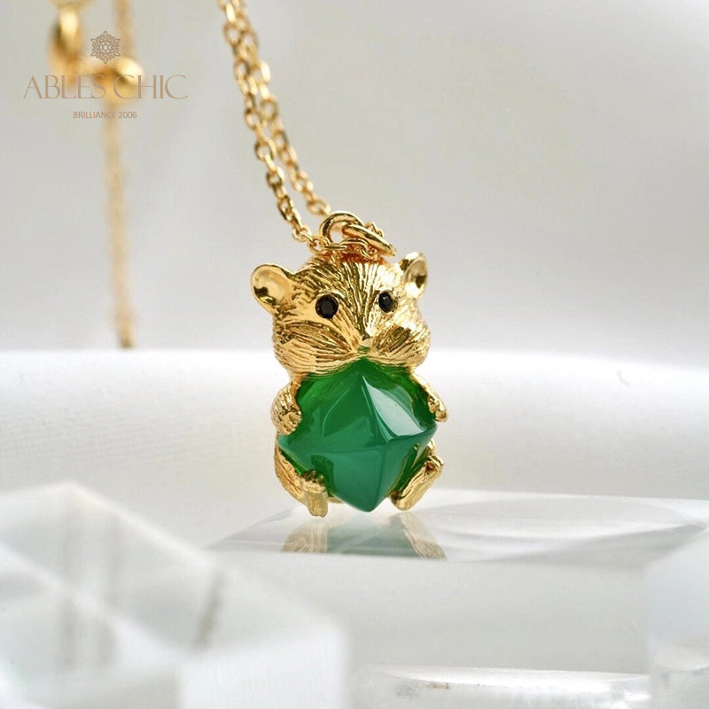 Collier ours en calcédoine naturelle 5798