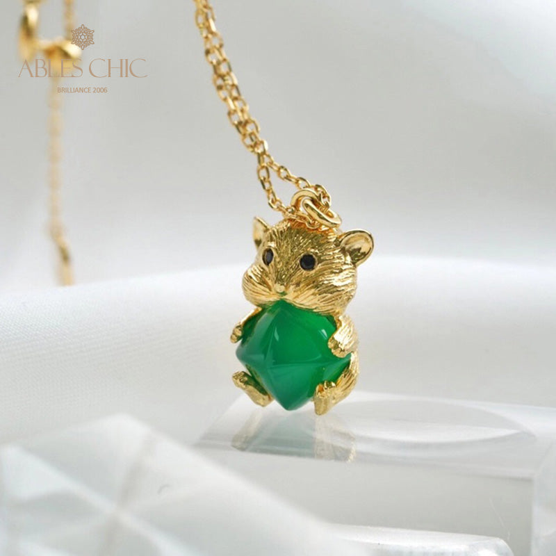 Collier ours en calcédoine naturelle 5798
