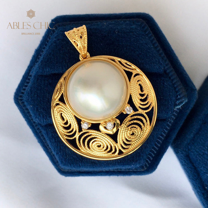 Pendentif en filigrane de perles Mabe 5843