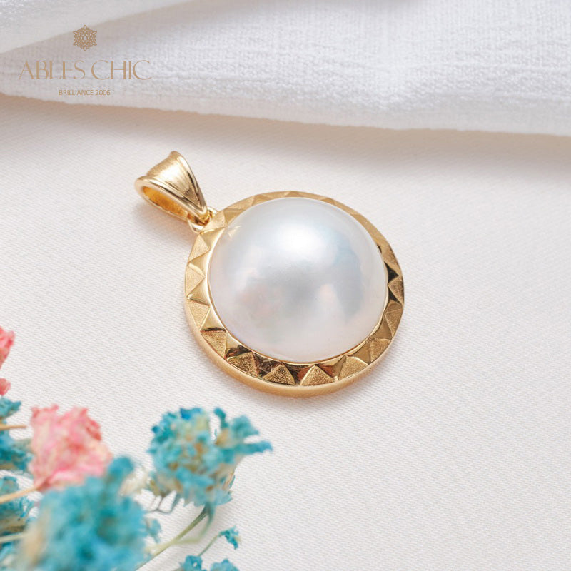 Pendentif minimaliste perle Mabe 5841