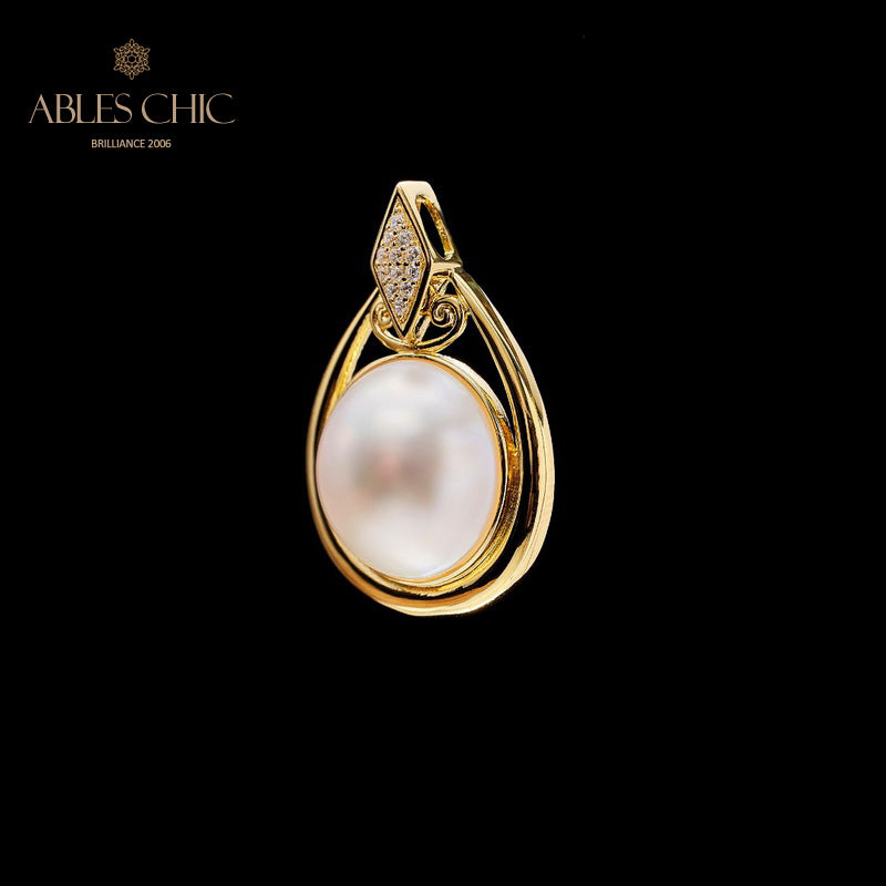 Pendentif Solitaire Perle Mabe 5916