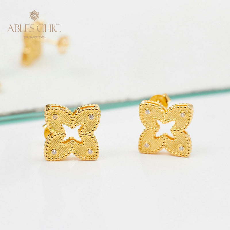 Boucles d'oreilles celtiques trèfles soyeux 5880