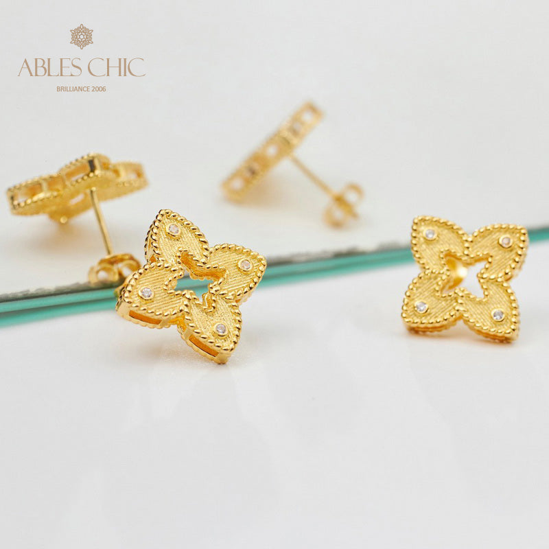 Boucles d'oreilles celtiques trèfles soyeux 5880
