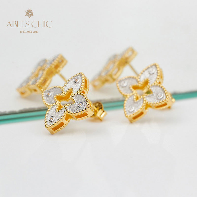 Boucles d'oreilles celtiques trèfles soyeux 5880