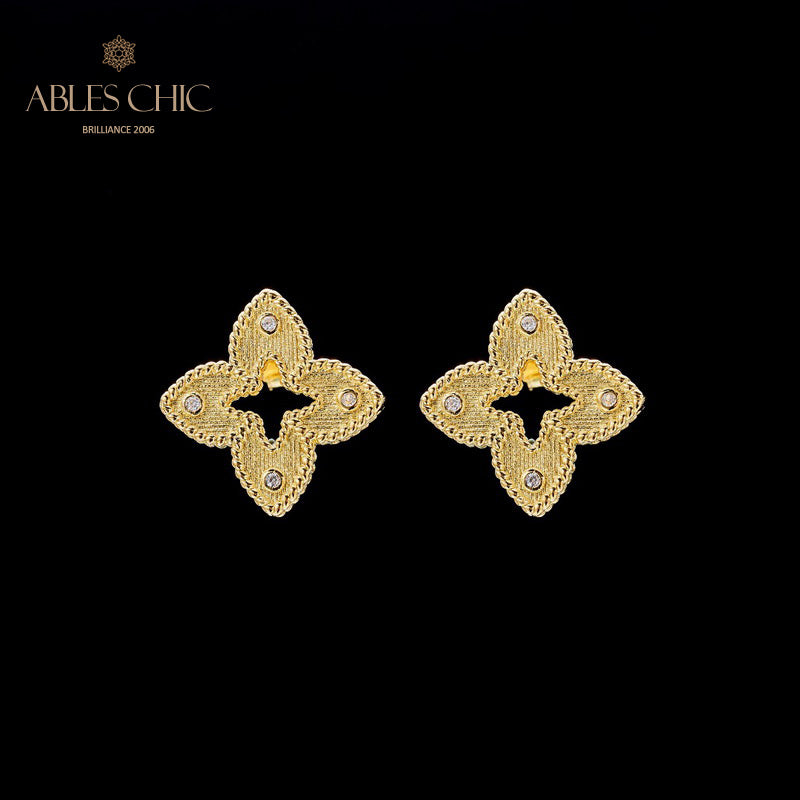 Boucles d'oreilles celtiques trèfles soyeux 5880