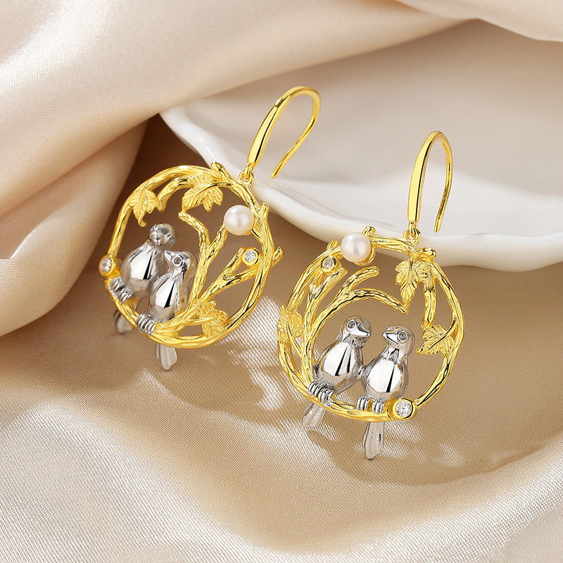 Boucles d'oreilles guirlande de perles d'eau douce PE1049