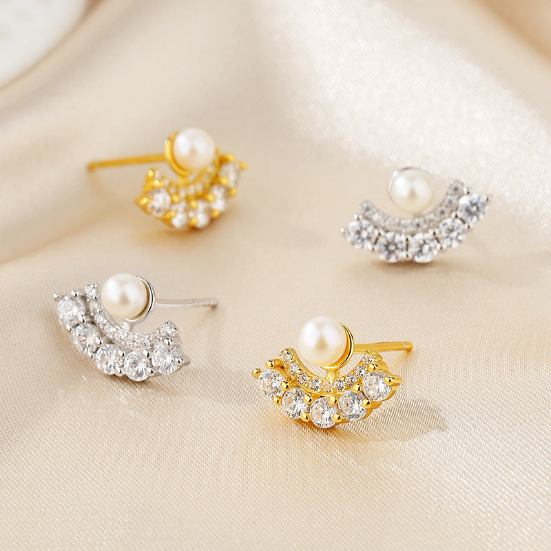 Boucles d'oreilles éventail en perles d'eau douce PE1053