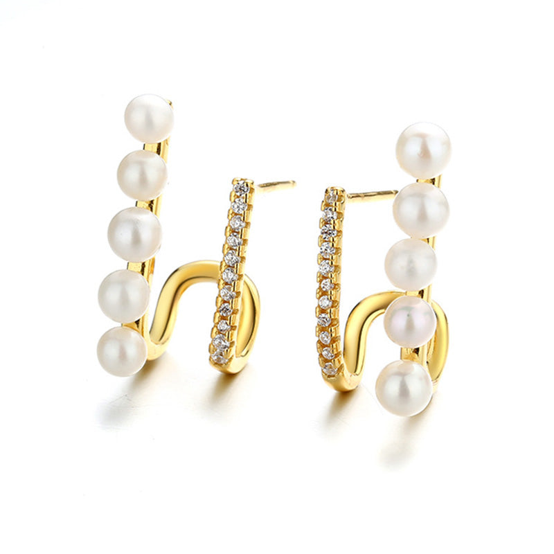 Boucles d'oreilles longues perles d'eau douce PE1026