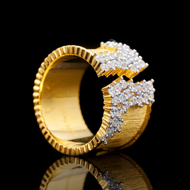 Bague florale embellissement CZ 5572