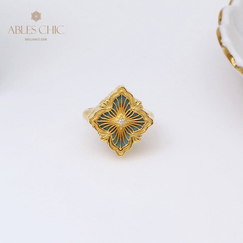 Bague Trèfle à Fretwork Dense 5360