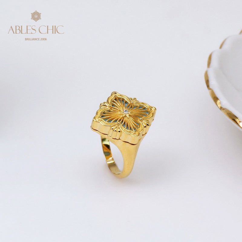 Bague Trèfle à Fretwork Dense 5360