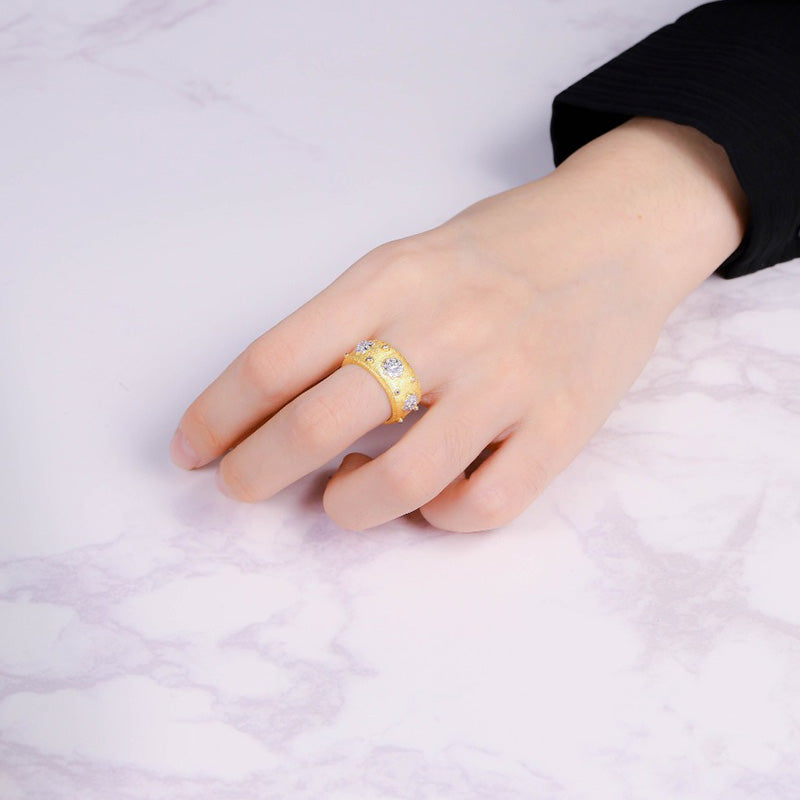 Bague Soyeuse Fleurs Étoilées 5027