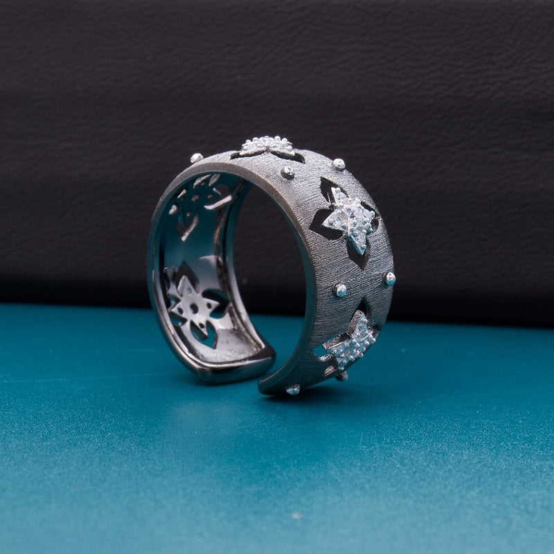 Bague florale trèfles soyeux CZ 5719
