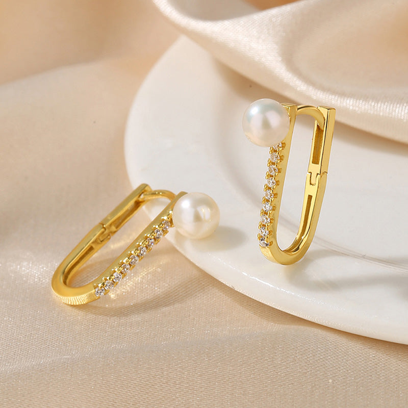 Boucles d'oreilles créoles en perles d'eau douce PE1027
