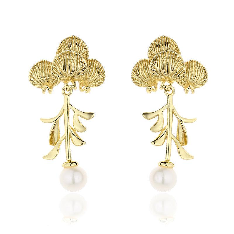 Boucles d'oreilles en grappe de glycine en perles d'eau douce PE1031