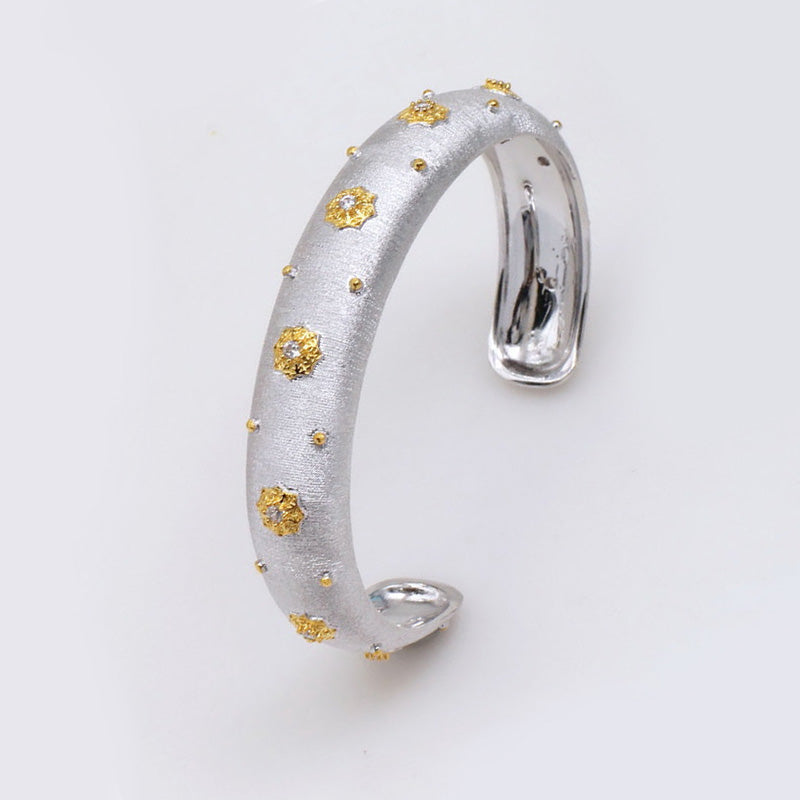 Bracelet jonc étoiles texture tissu 5126