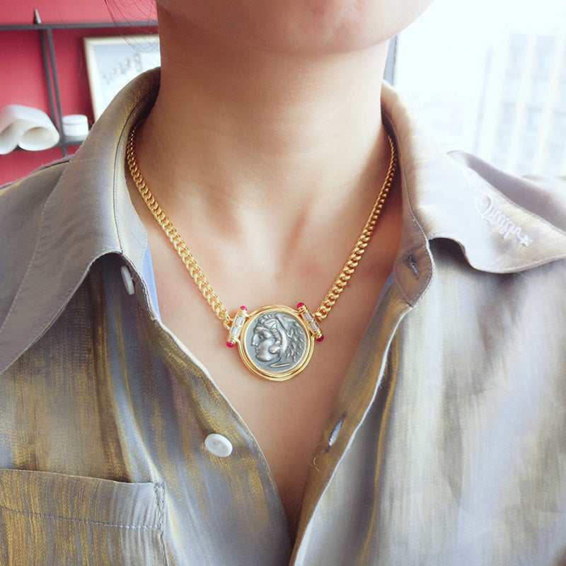 Collier de pièces antiques grecques Zeus 5842