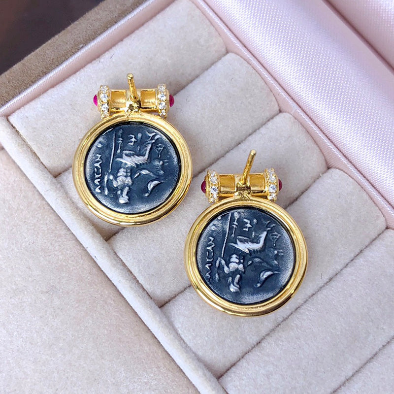 Boucles d’oreilles en pièces de monnaie en lires byzantines 6074