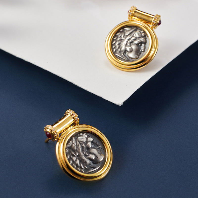 Boucles d’oreilles en pièces de monnaie en lires byzantines 6074
