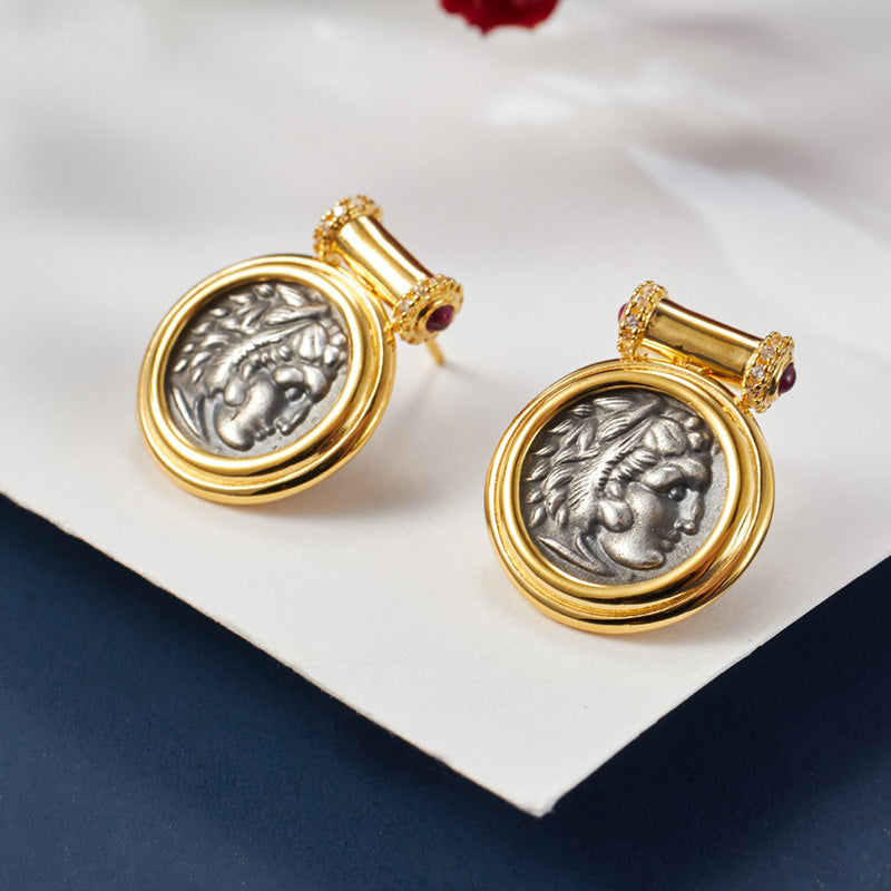 Boucles d’oreilles en pièces de monnaie en lires byzantines 6074