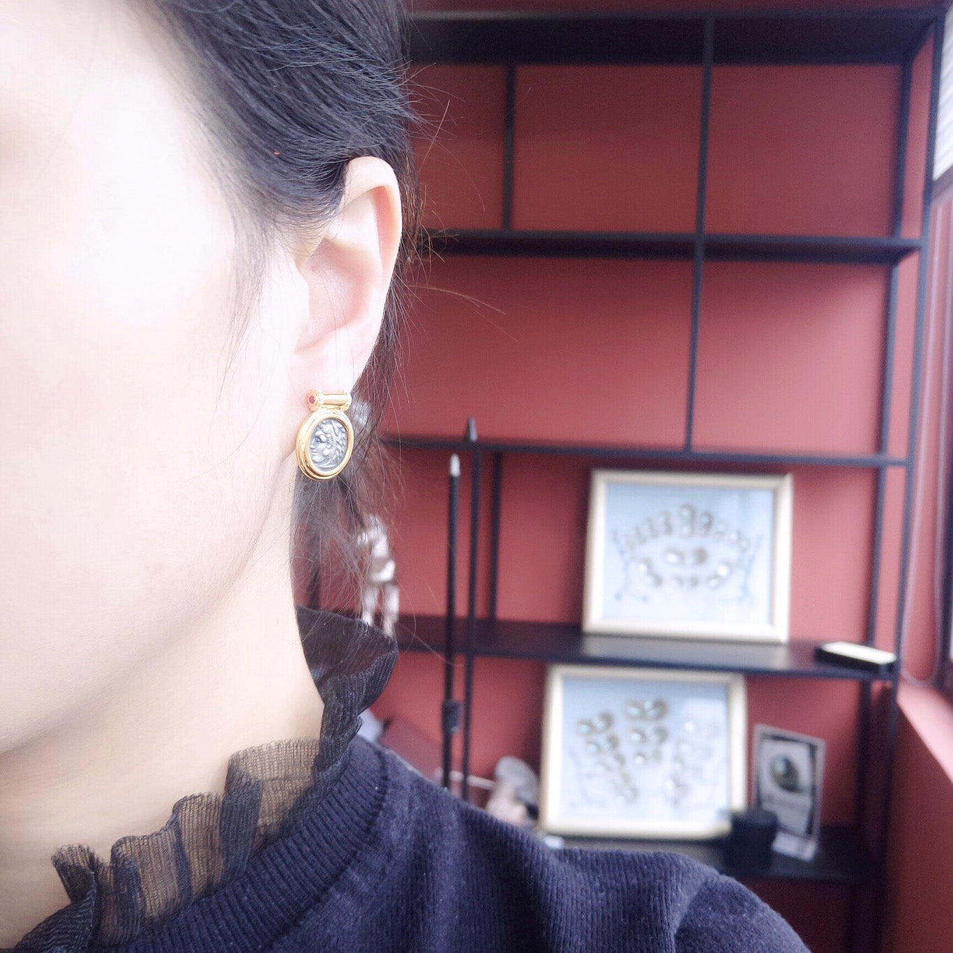 Boucles d’oreilles en pièces de monnaie en lires byzantines 6074