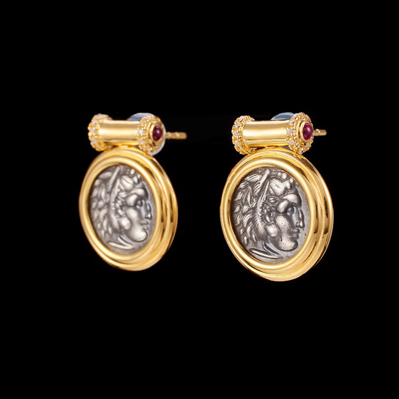 Boucles d’oreilles en pièces de monnaie en lires byzantines 6074