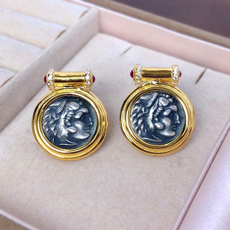Boucles d’oreilles en pièces de monnaie en lires byzantines 6074
